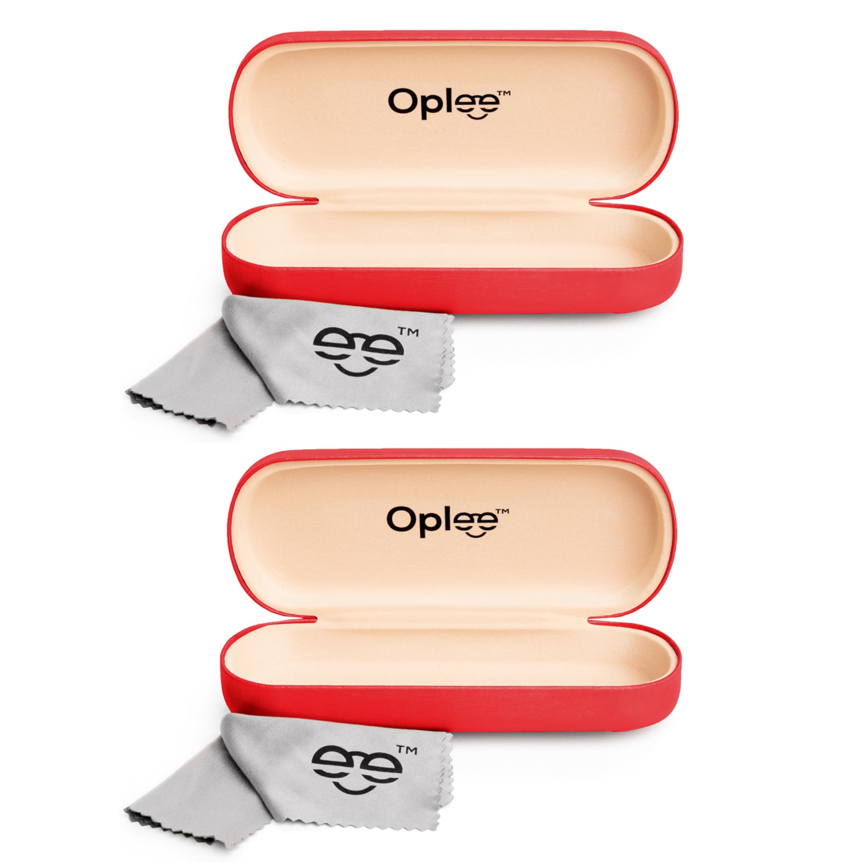 Oplee Red/Red Hard-Shell Eyeglass Case (Second View)