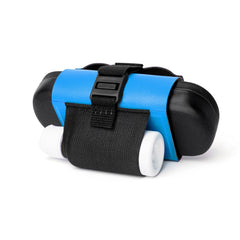 Oplee Travel Contact Lens Case Blue exterior with built-in mirror