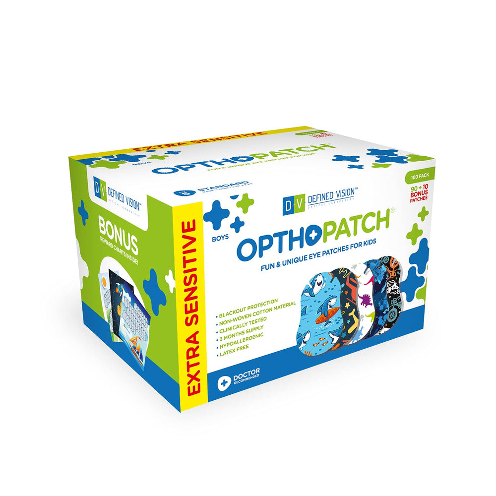 Opthopatch Kids Series II Boys Design packaging for 100-count box