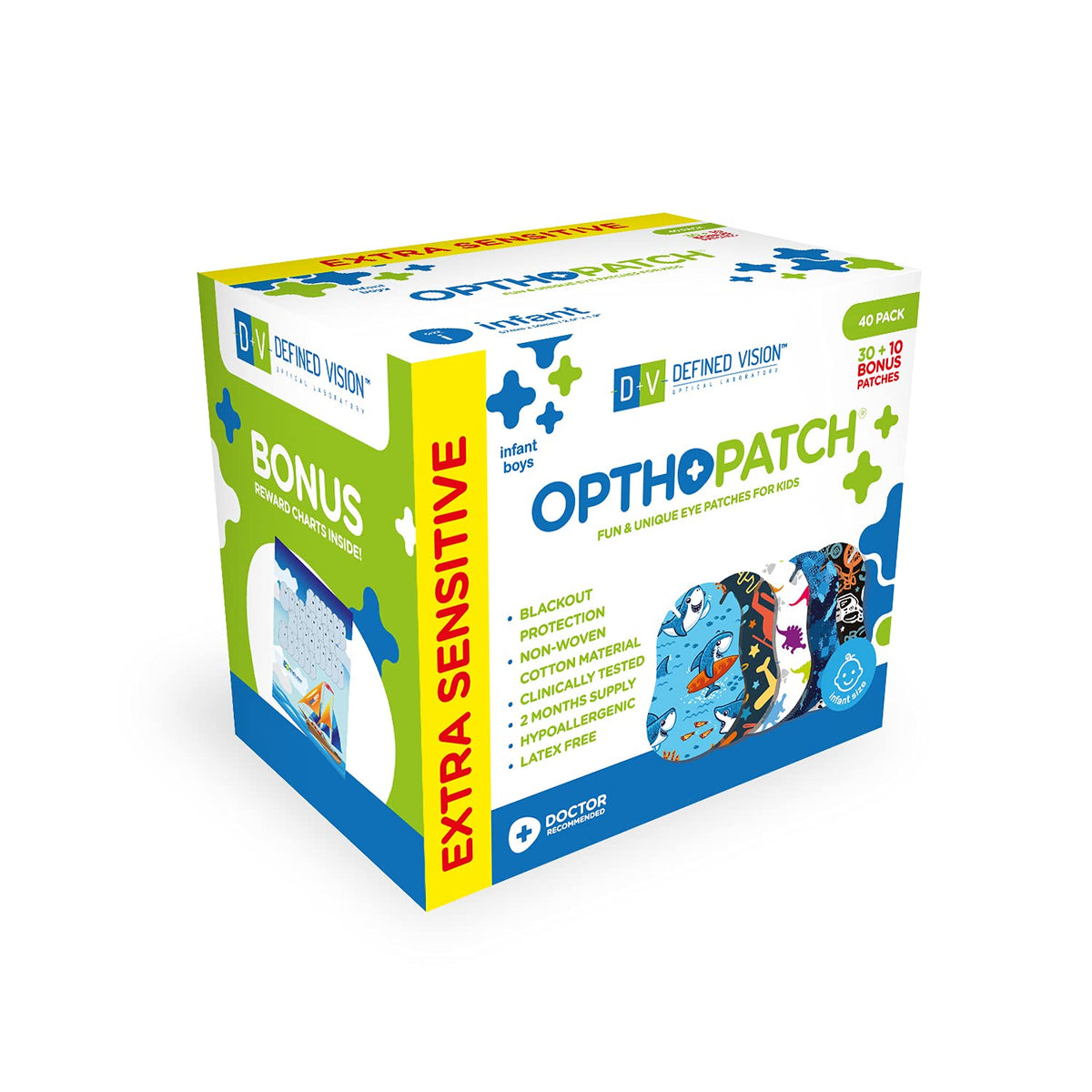 Opthopatch infant eye patches for boys - Series I - main product shot