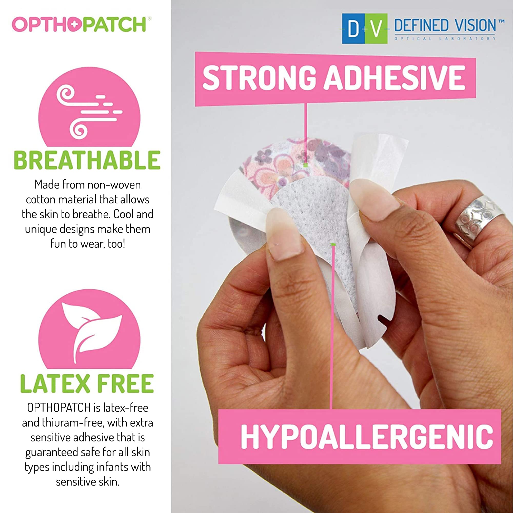 Opthopatch Series II girls' eye patches - 100 count - design 04