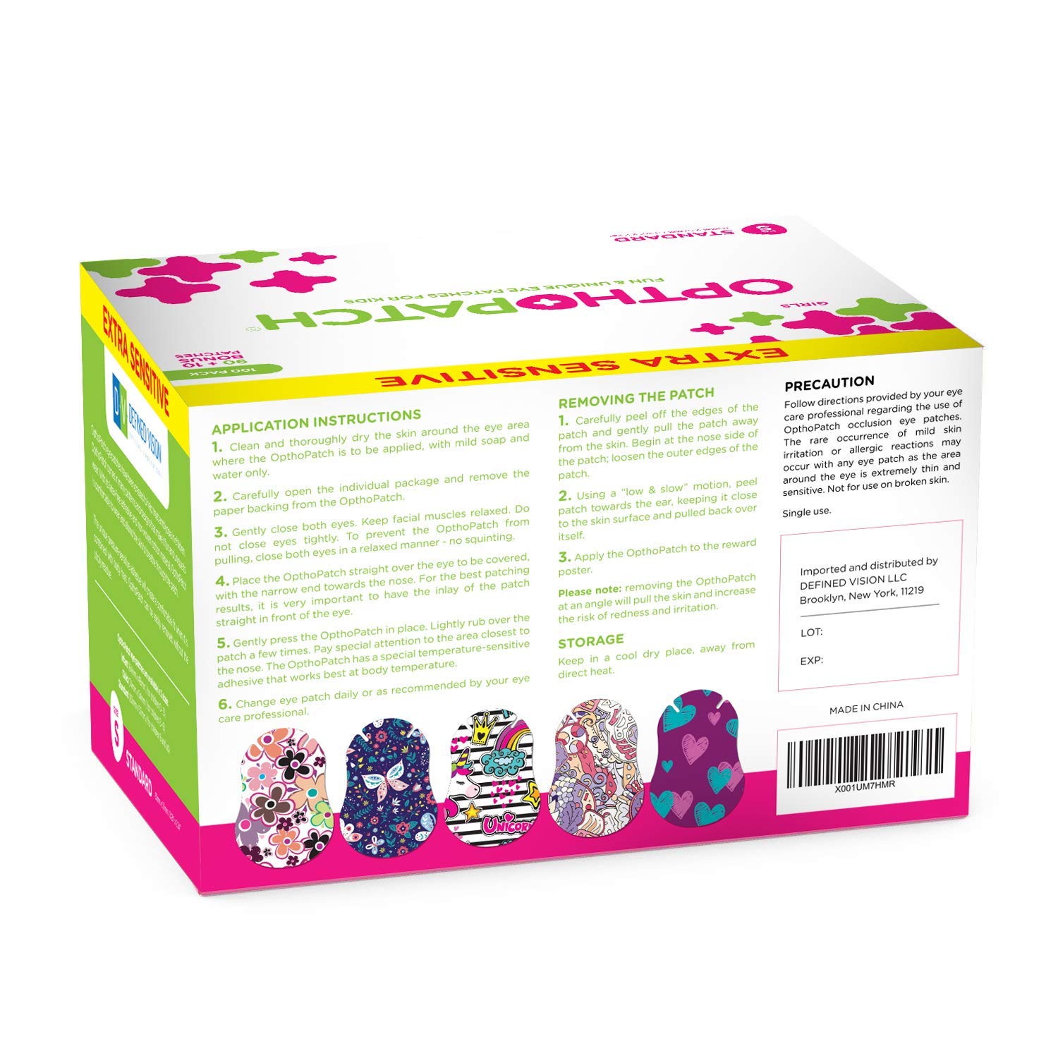 Opthopatch Series II girls' eye patches - 100 count - design 07