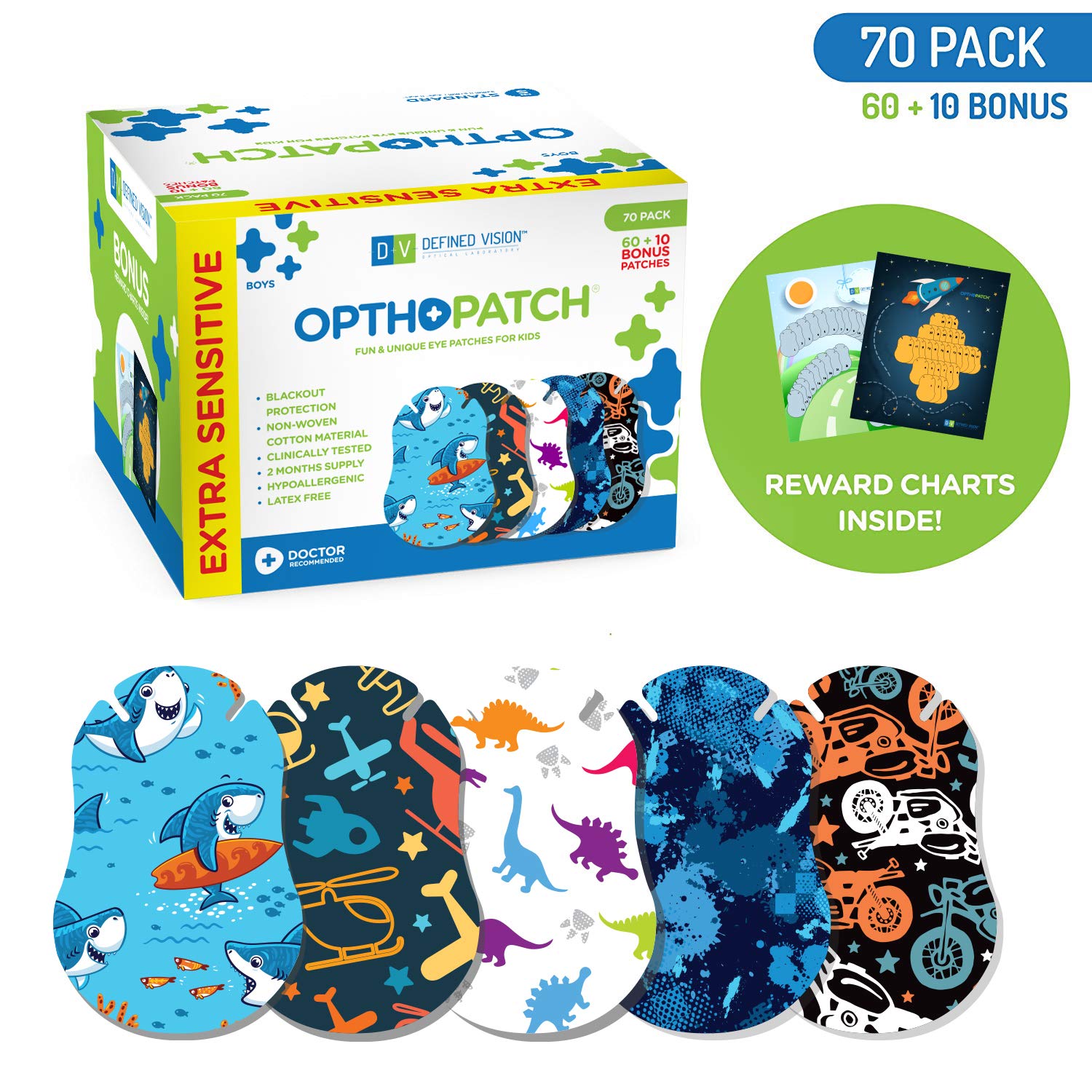 Opthopatch Series II packaging and box for boys design