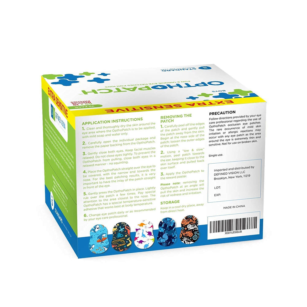 Infants' size option: 67mm x 50mm patches
