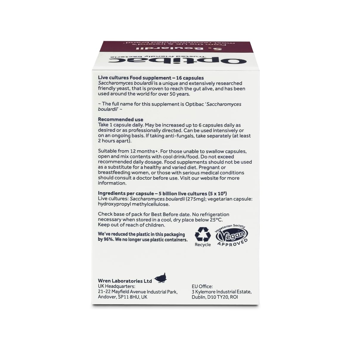 Lifestyle shot of probiotic supplement on white surface
