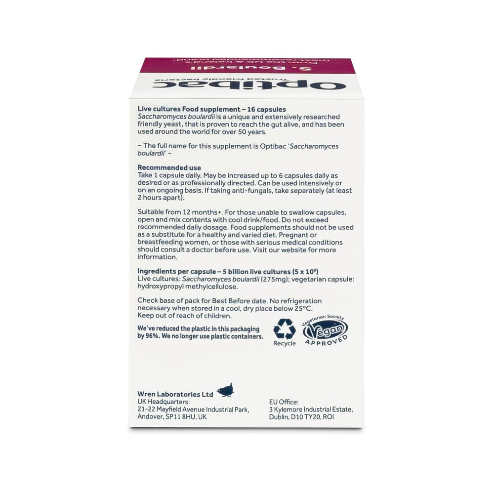 Lifestyle shot of probiotic supplement on white surface