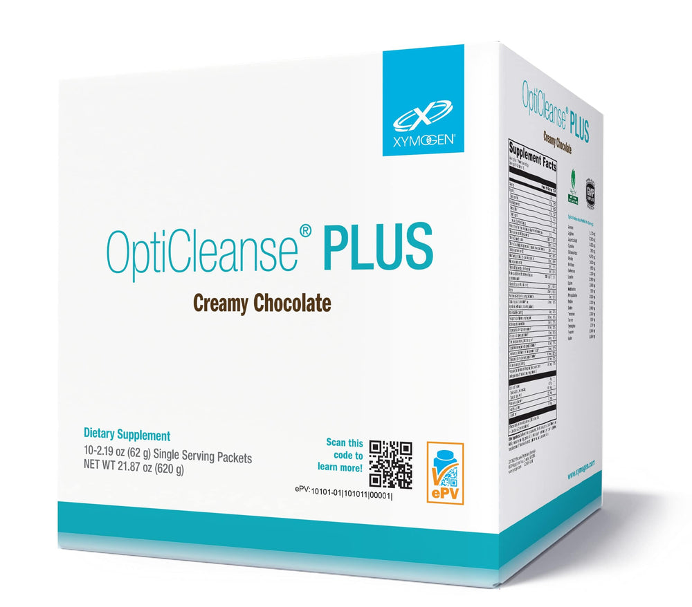 XYMOGEN OptiCleanse Plus Creamy Chocolate 10-pack front view