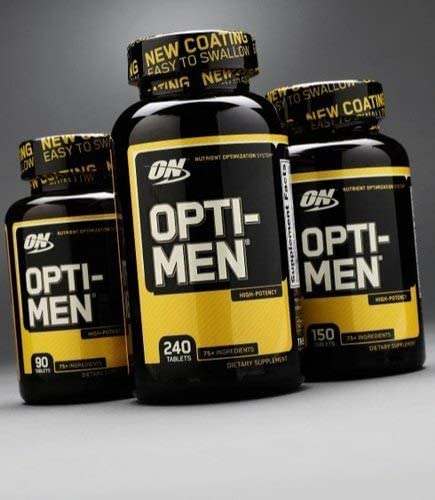 Nutrition facts panel for Opti-Men 150 count