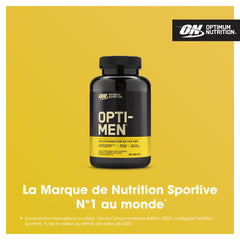 Back of Opti-Men bottle showing nutrition facts