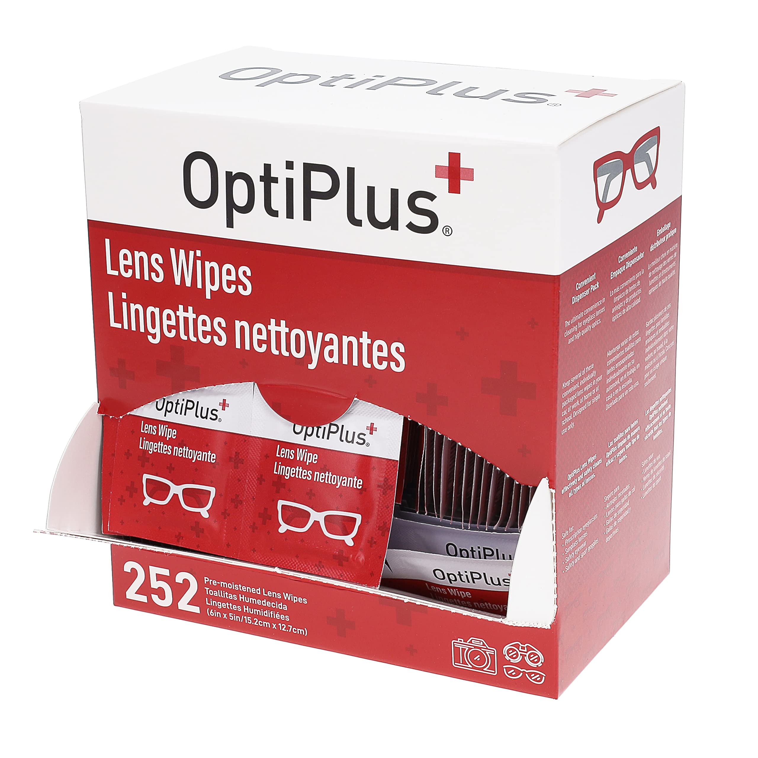 Close-up of OptiPlus 252-count wipe packaging