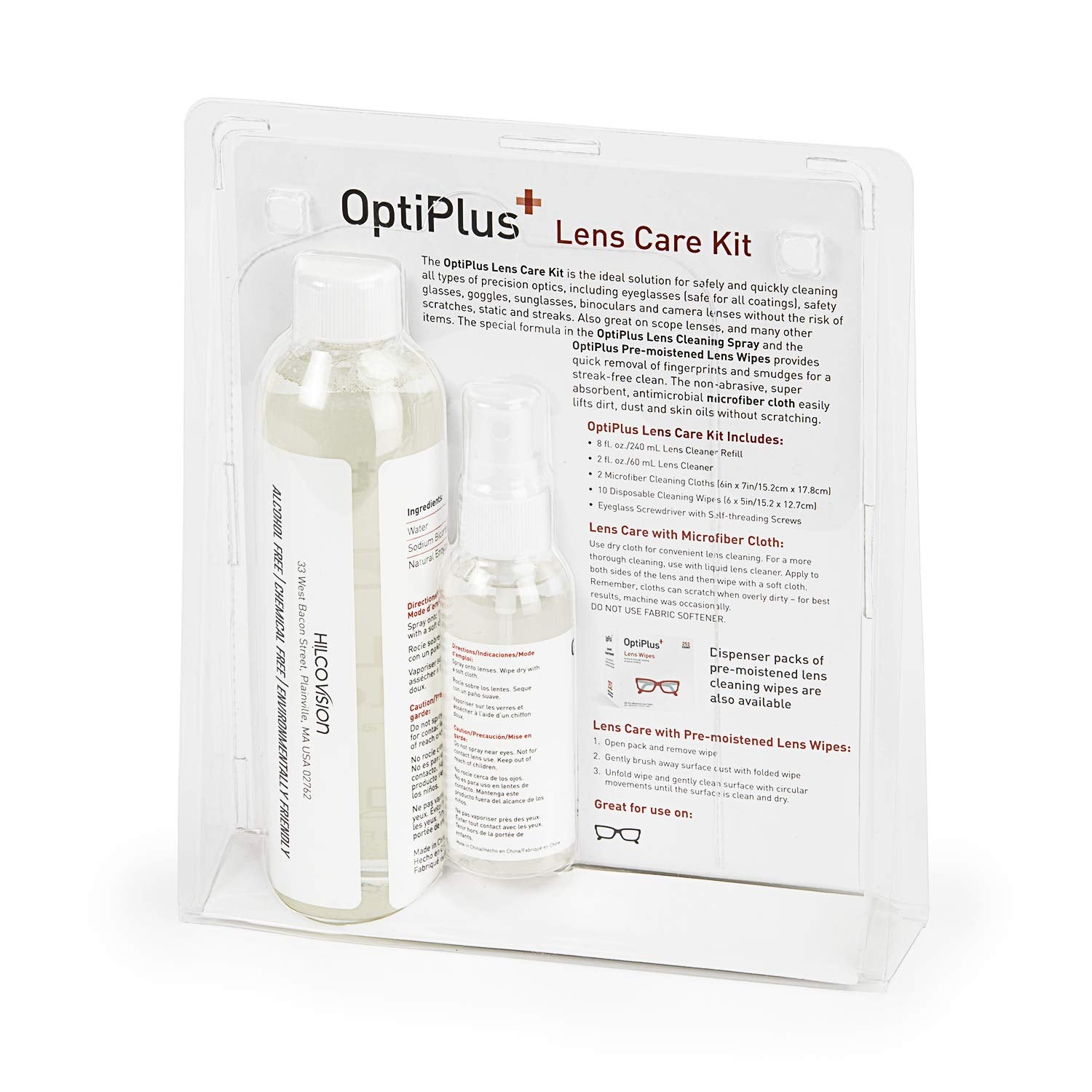 Ten lens cleaning wipes with eyeglass repair screwdriver