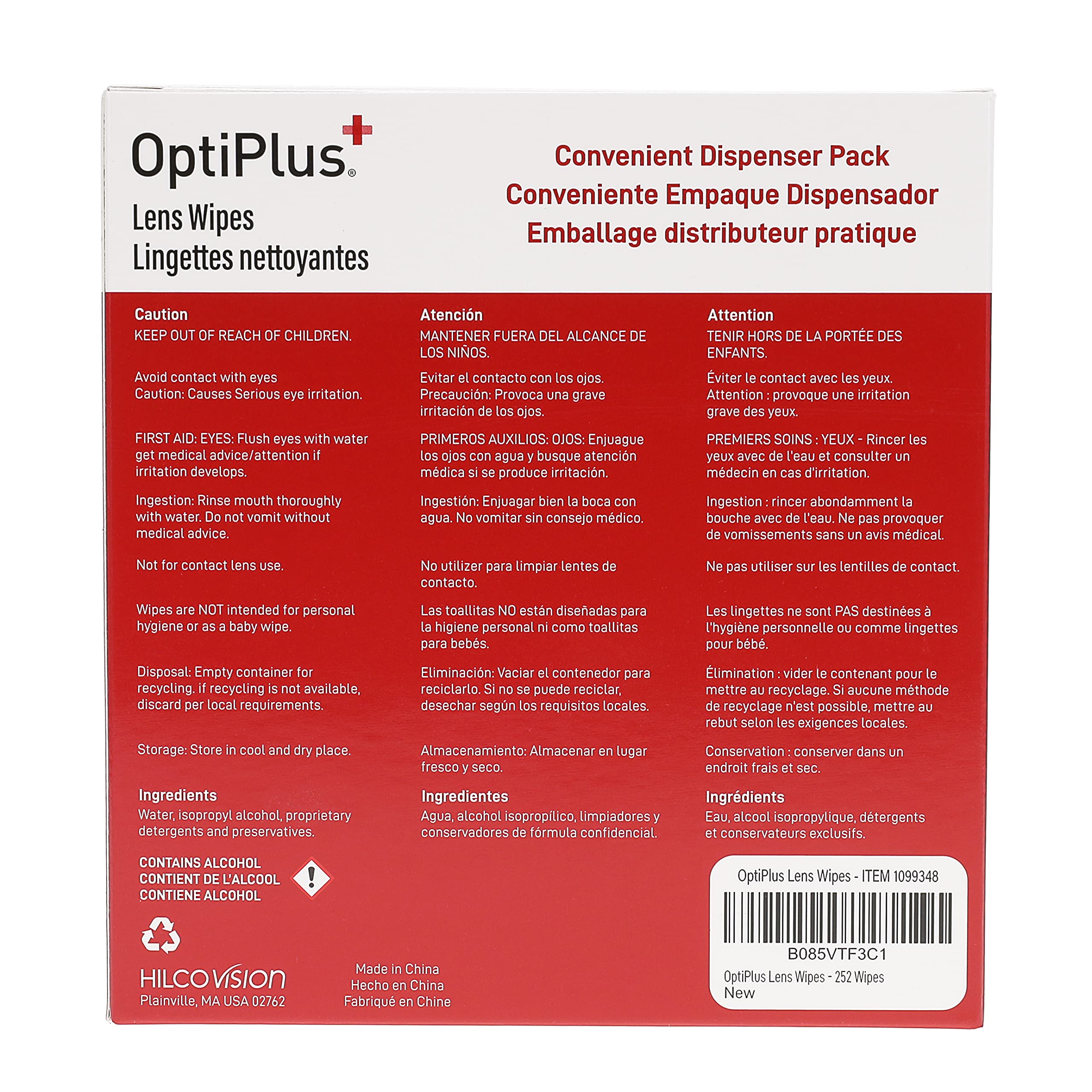 Person cleaning glasses on the go with OptiPlus wipes