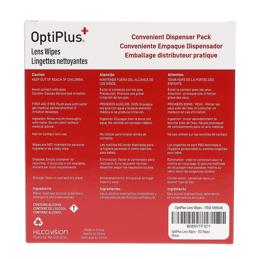 Person cleaning glasses on the go with OptiPlus wipes