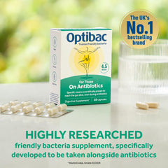 Close-up of OptiBac probiotic capsules