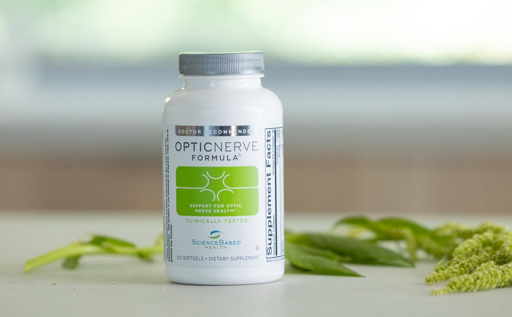 Optic Nerve Formula bottle label with ingredients