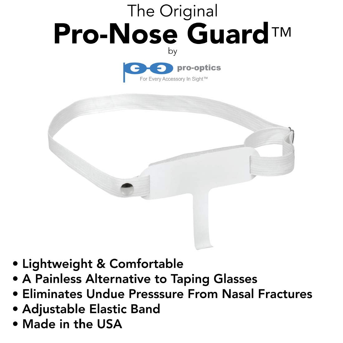 Foam pad resting on the forehead for extended wear comfort