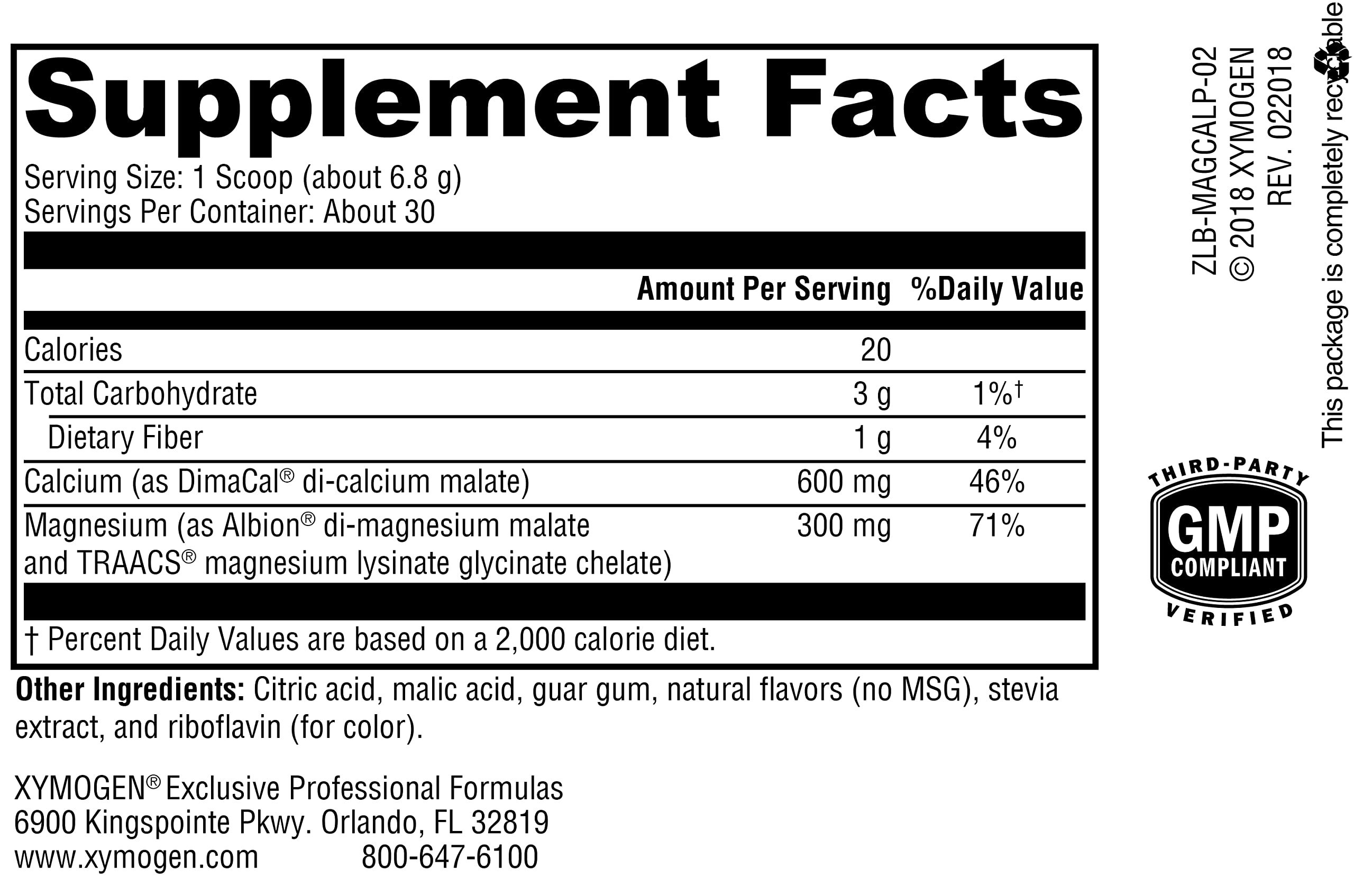 Serving size of OptiMag Plus Calcium pear flavor