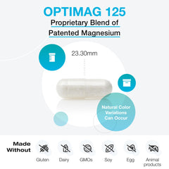 OptiMag 125 magnesium capsules close-up