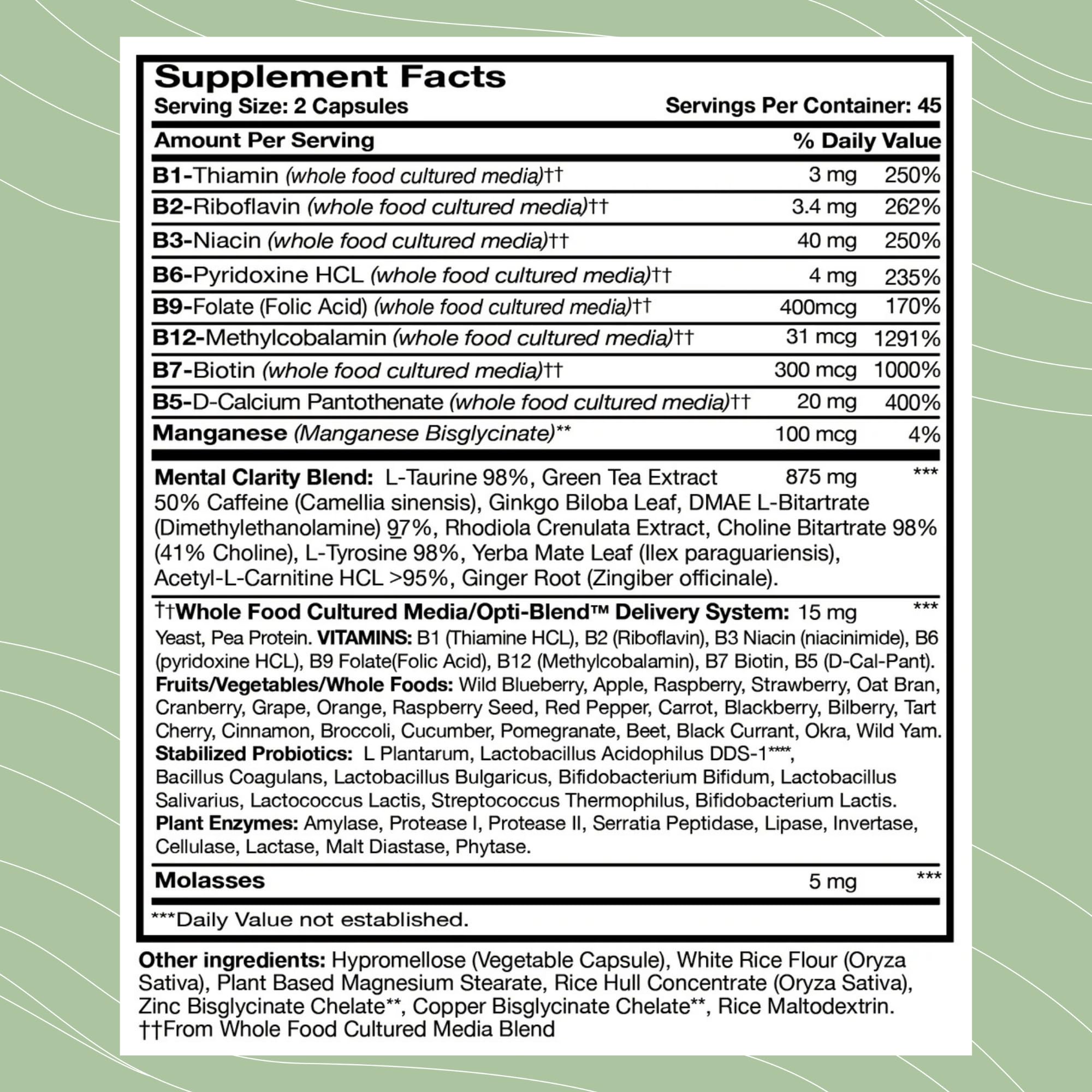 Optimal Health Systems B Awake bottle pour demonstrates smooth energy without jitters.
