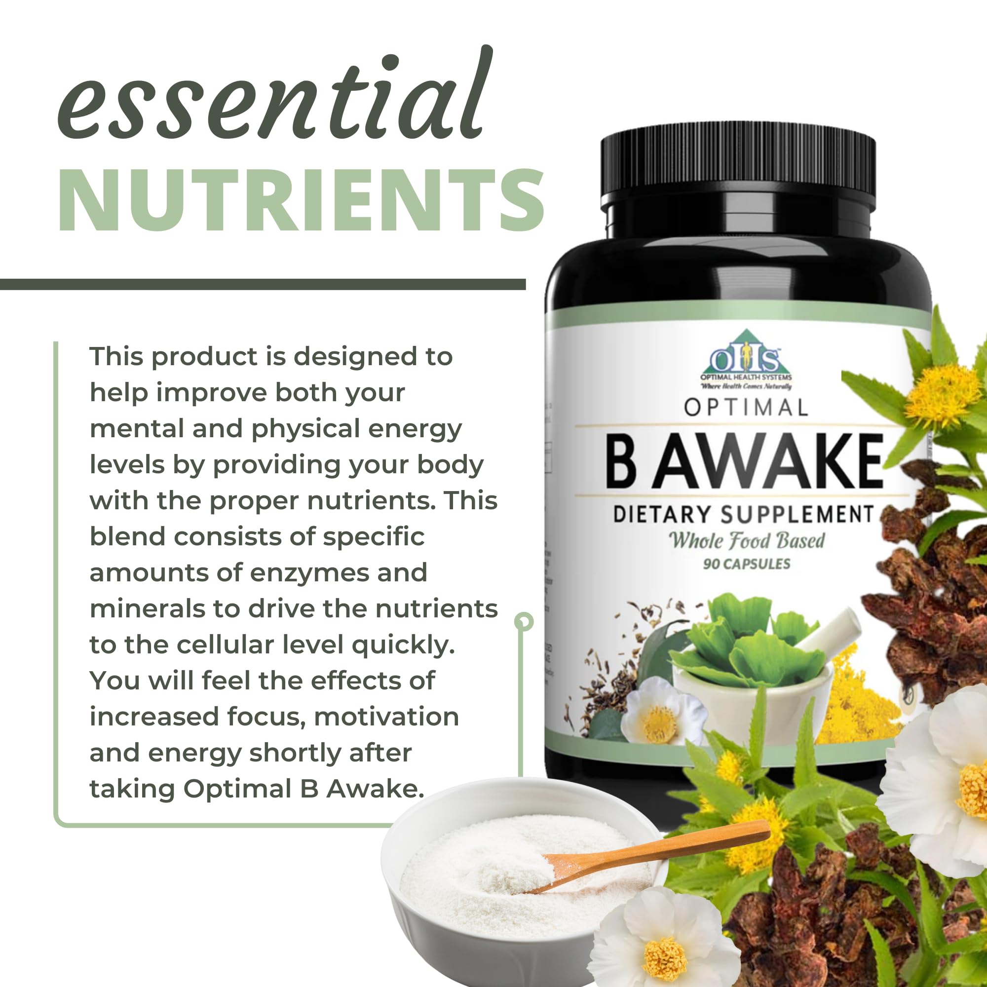 Optimal Health Systems B Awake duo image indicates clean, allergen-conscious formulation.
