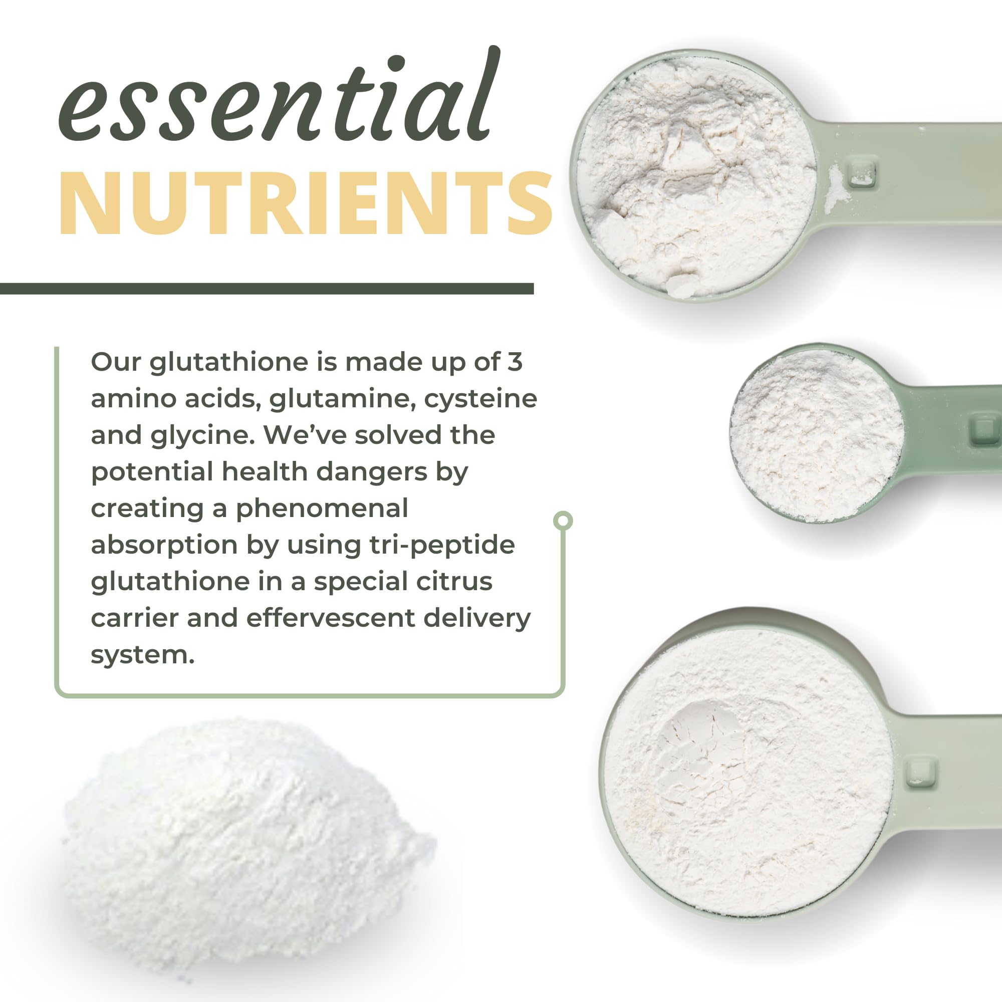 Tri-peptide glutathione form emphasizing superior absorption