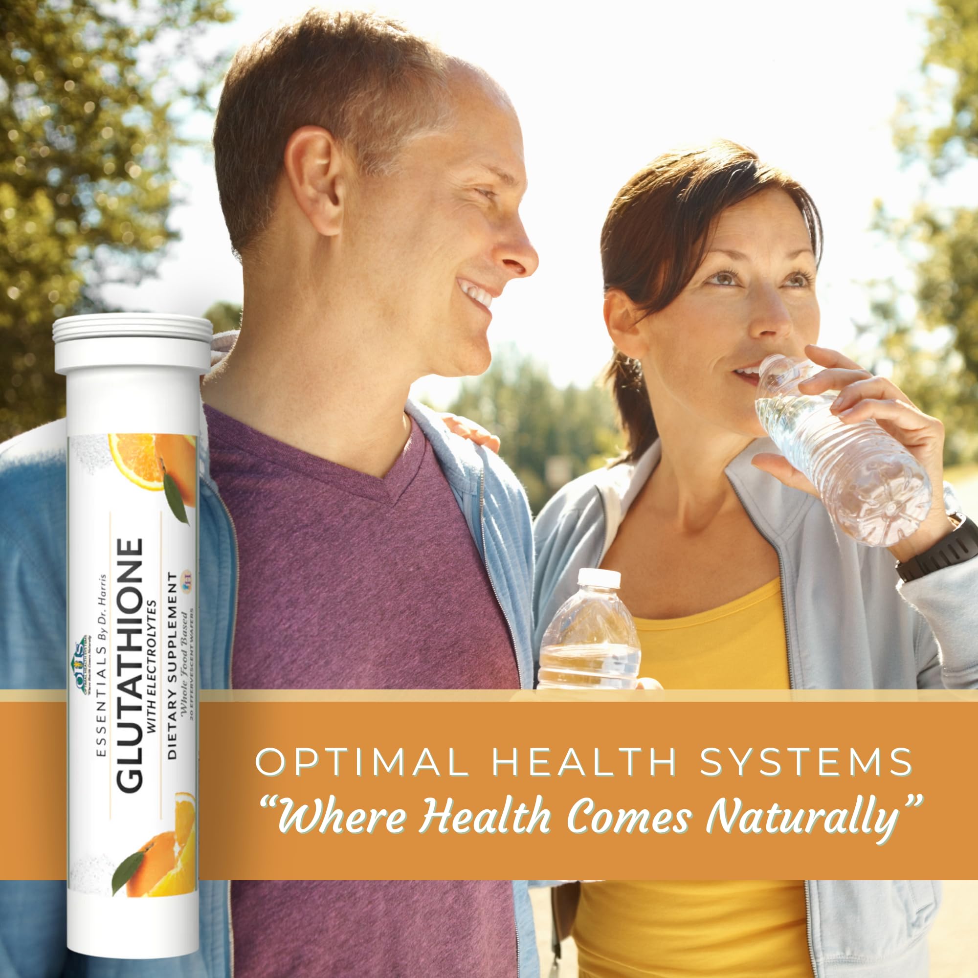 Lifestyle shot of Essential Glutathione with fresh fruits