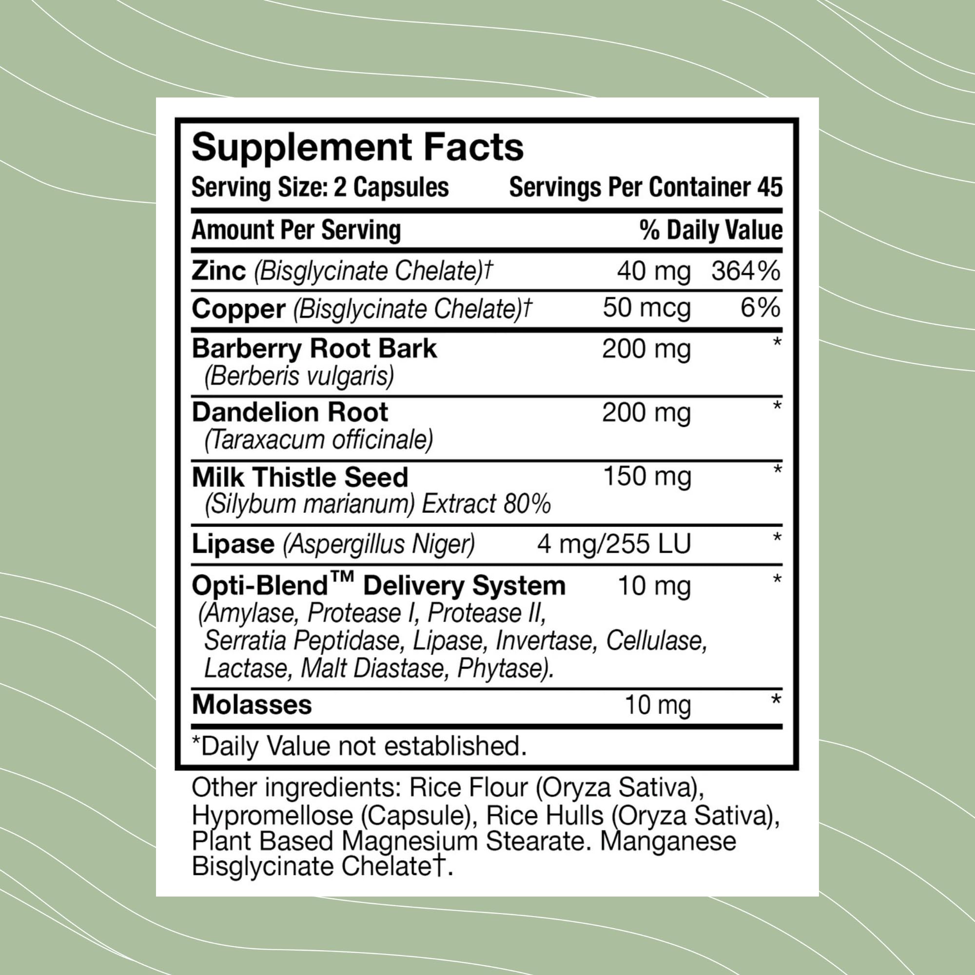 Optimal Health Systems Liver/Kidney Detox milk-thistle ingredient close-up highlights antioxidant support option