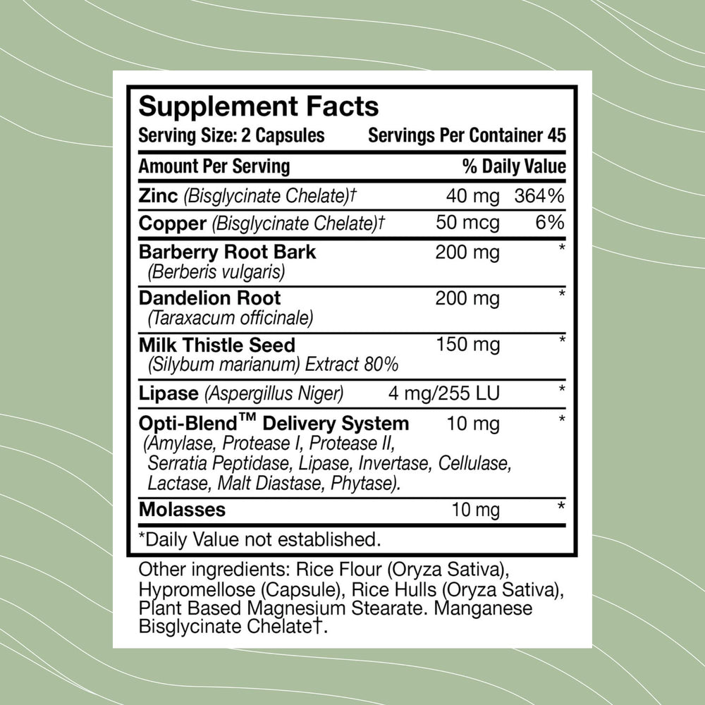 Optimal Health Systems Liver/Kidney Detox milk-thistle ingredient close-up highlights antioxidant support option