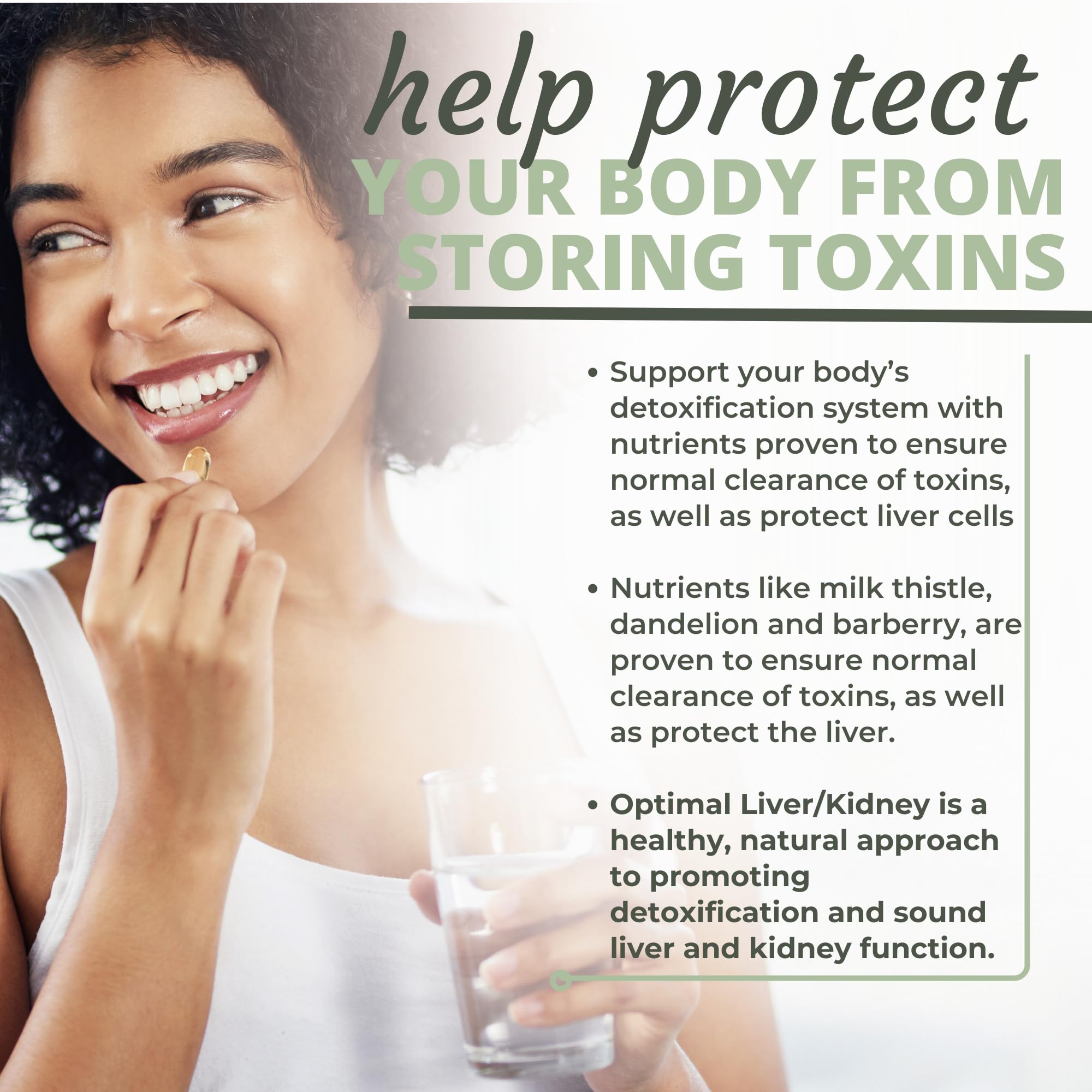 Optimal Health Systems Liver/Kidney Detox Opti-Blend enzymes close-up highlights absorption support