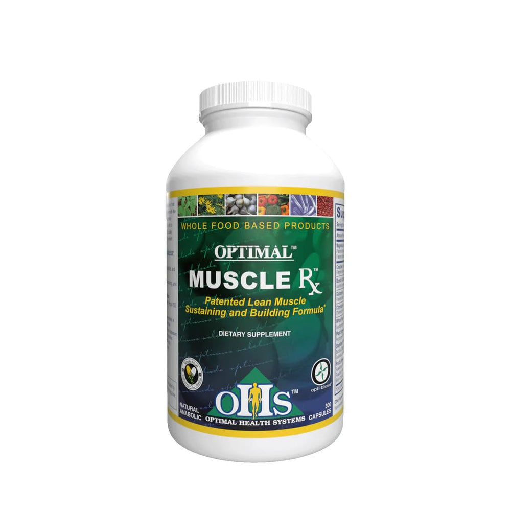 Bottle of Optimal Muscle RX with emphasis on strength and endurance