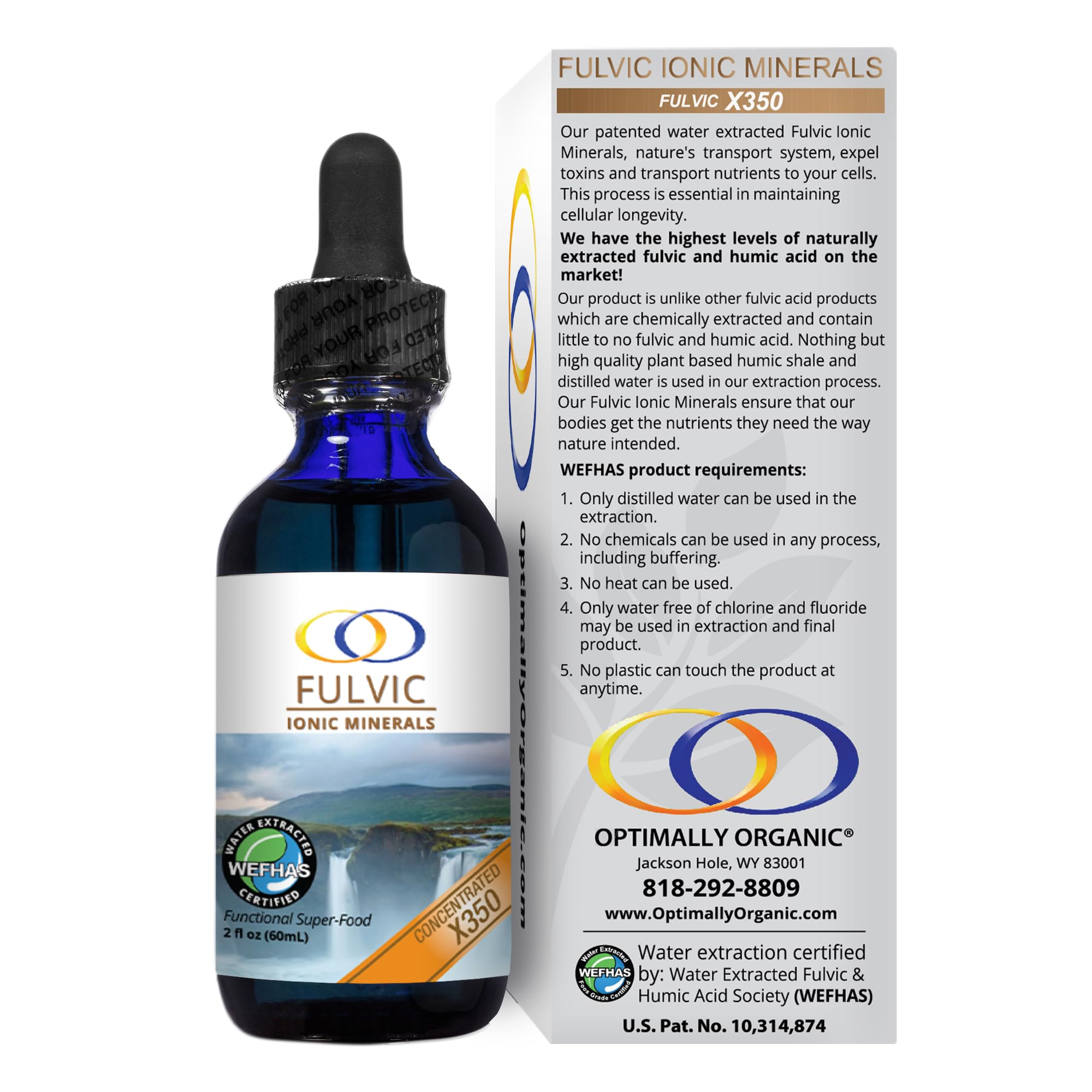 Drops of Fulvic Ionic Minerals in water demonstrating hydration