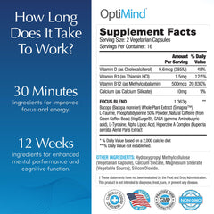 Optimind memory and focus study session visual suggests enhanced learning during exams.