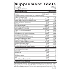 Nutrition facts panel for Androvite for Men