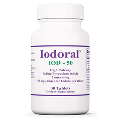 Front view of Optimox Iodoral 50 mg bottle