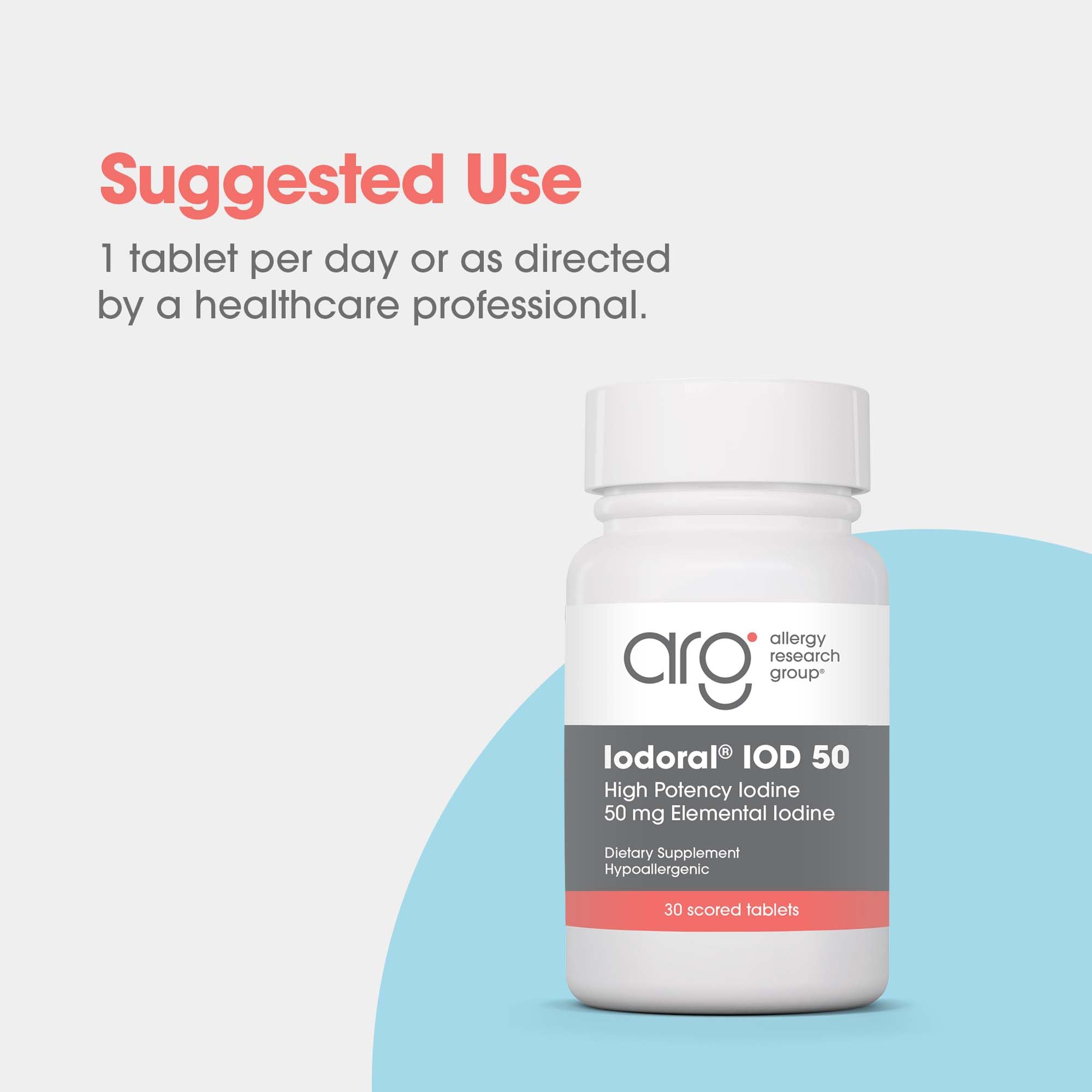 Packaging and bottle of Optimox Iodoral 50 mg