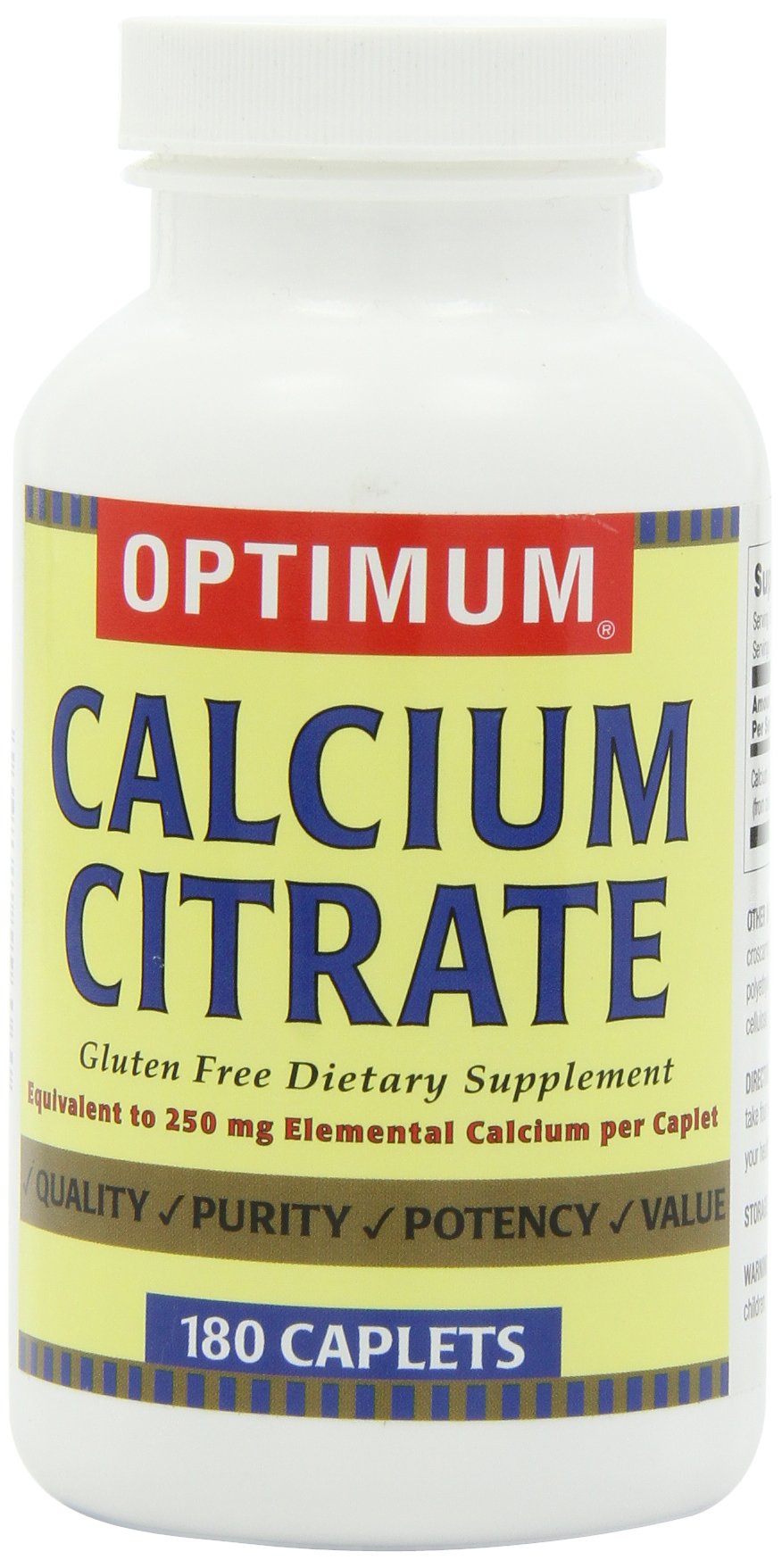 Optimum Calcium Citrate bottle front view with label