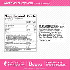 Amino Energy Watermelon 30 Servings back packaging and nutrition facts