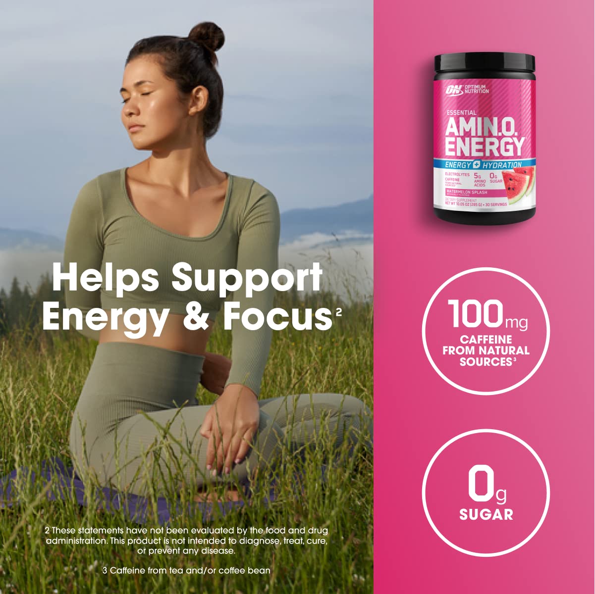 Label details for Optimum Nutrition Amino Energy Watermelon 30 servings