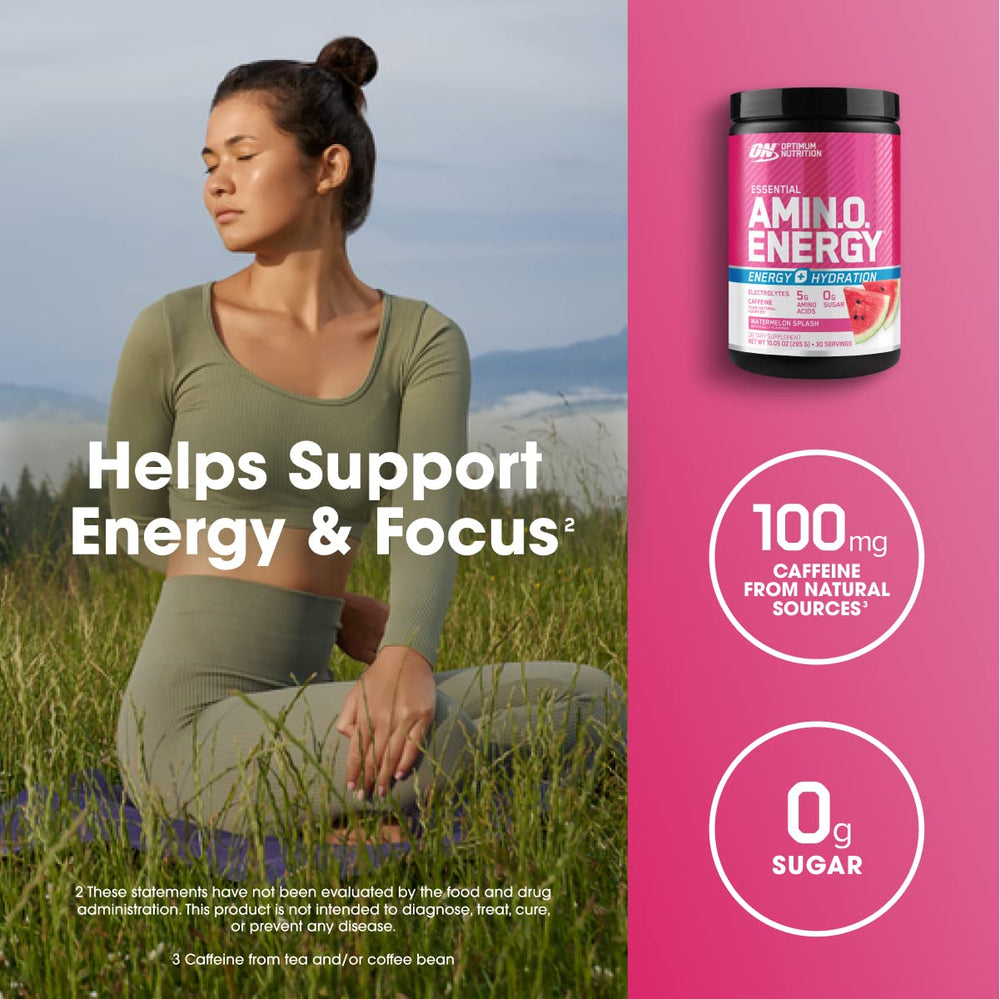 Label details for Optimum Nutrition Amino Energy Watermelon 30 servings