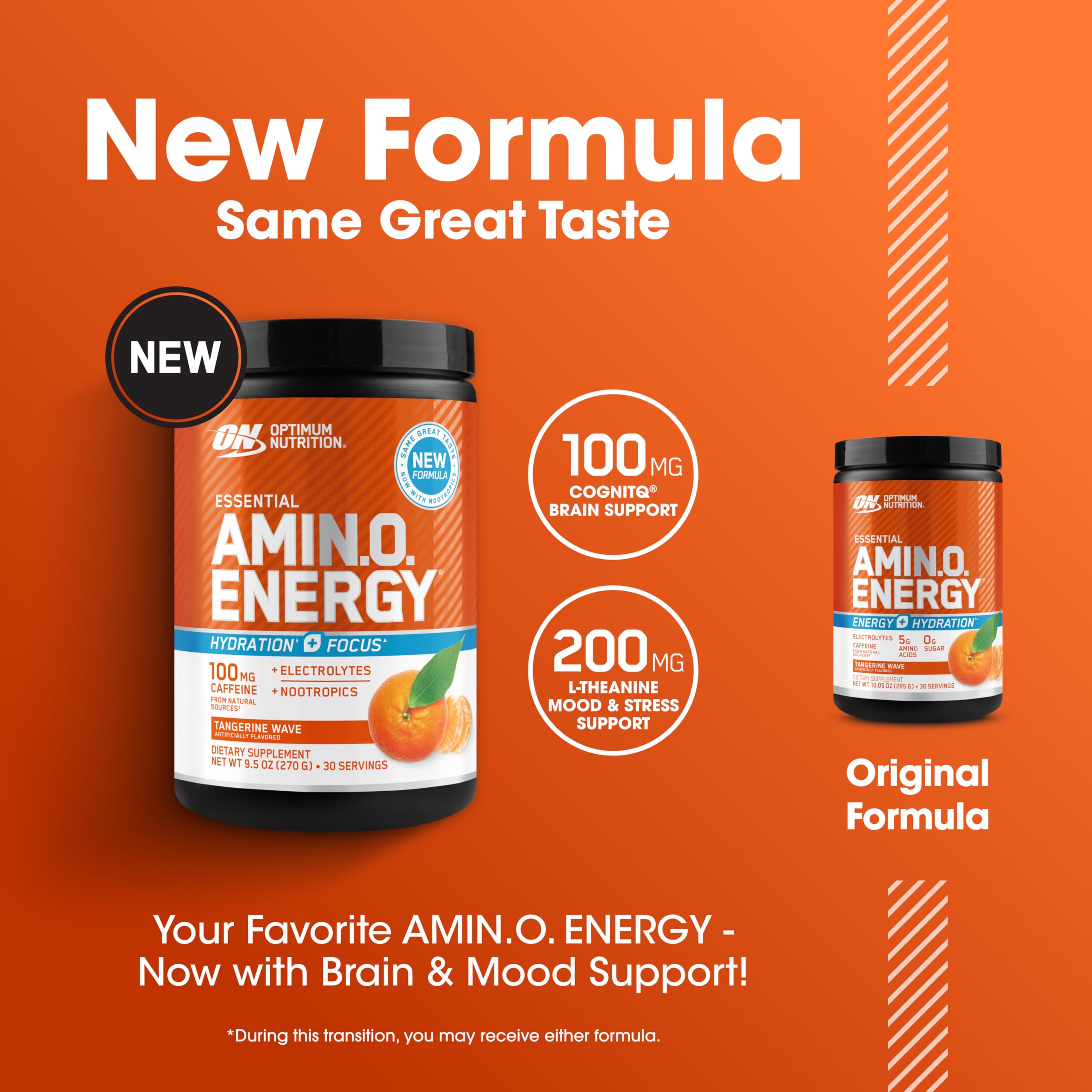 Optimum Nutrition Amino Energy label emphasizing electrolytes.