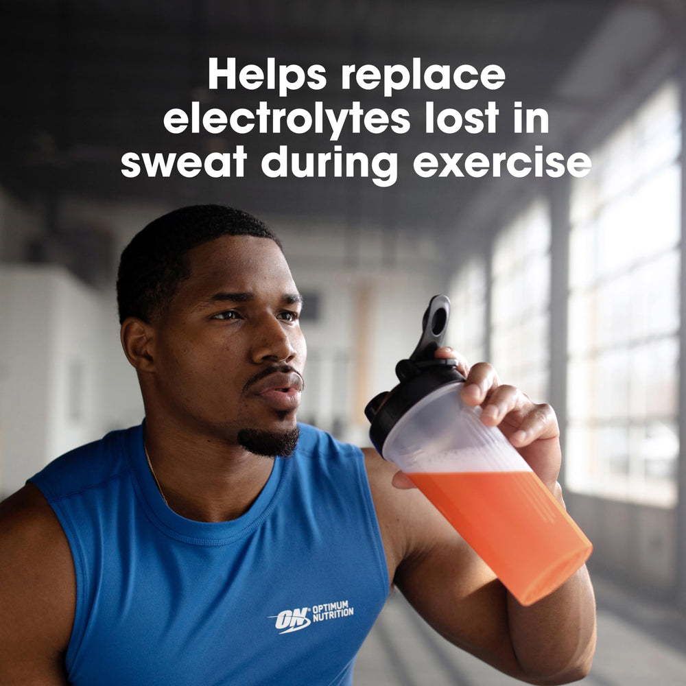 Optimum Nutrition Amino Energy Tangerine Wave mixed drink in a glass.