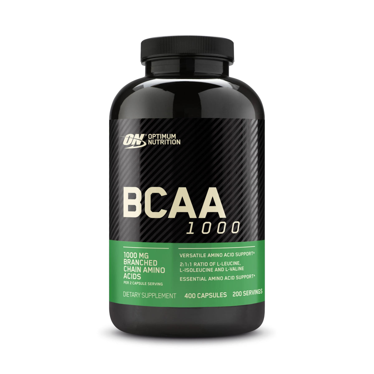 Optimum Nutrition BCAA 1000 capsules bottle front view