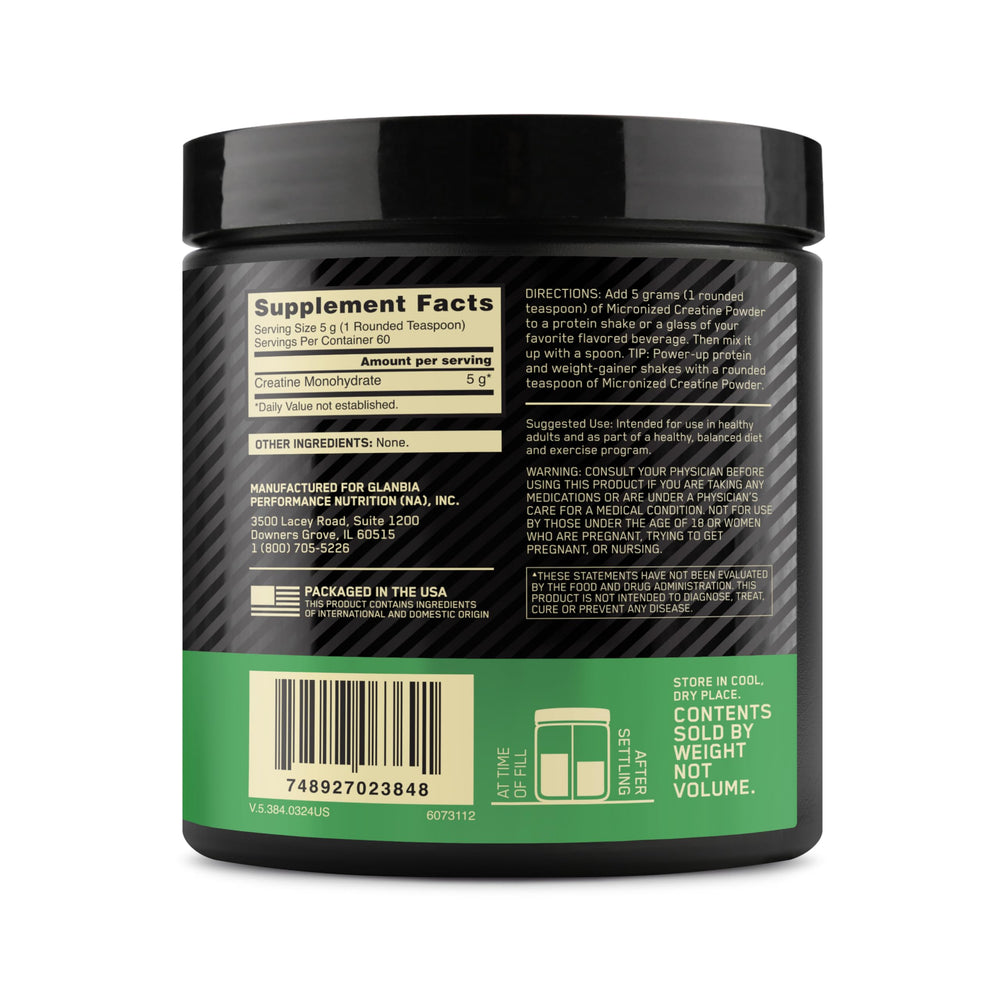 Packaging may vary for Optimum Nutrition creatine micronized powder.