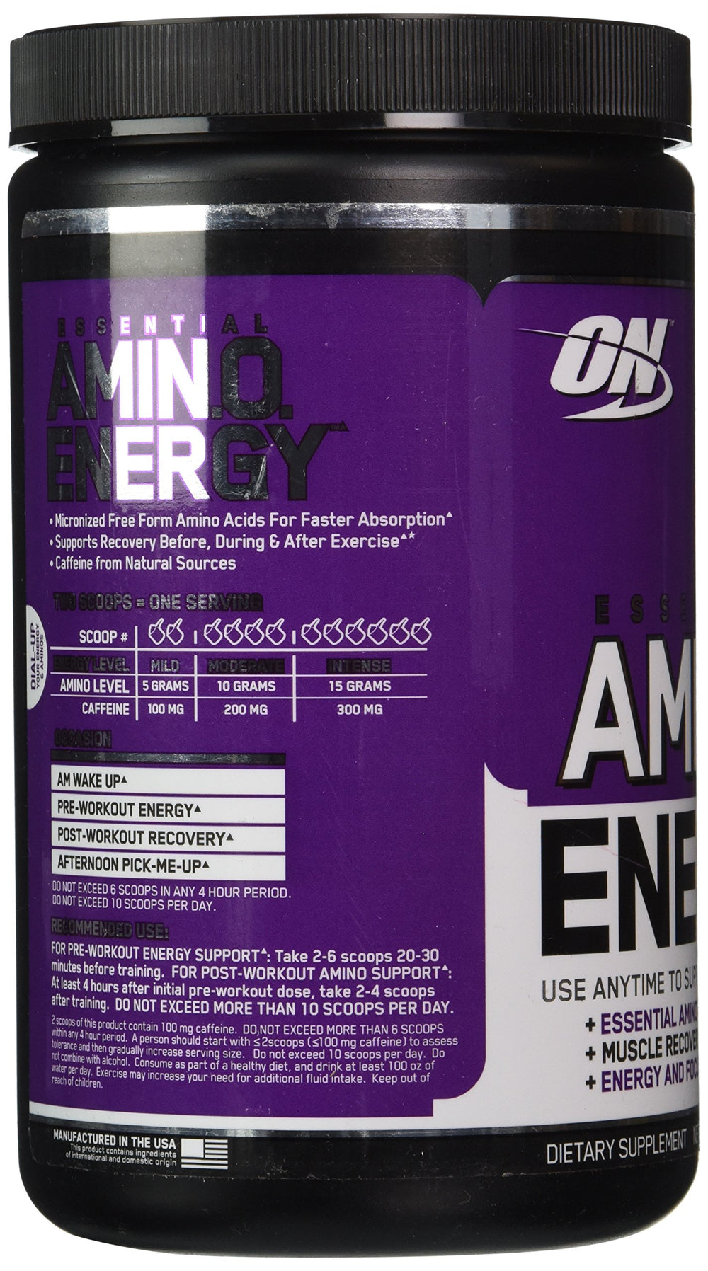 Optimum Nutrition Essential Amino Energy Concord Grape dissolved in water offers a refreshing workout sip