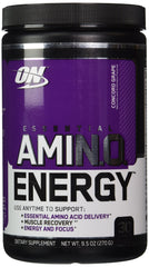 Optimum Nutrition Essential Amino Energy Concord Grape tub front for a grape-flavored pre-workout option