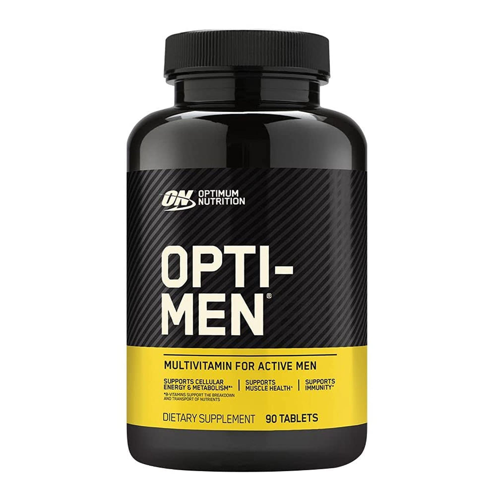Optimum Nutrition Opti-Men bottle front label shows daily nutrient support for active men