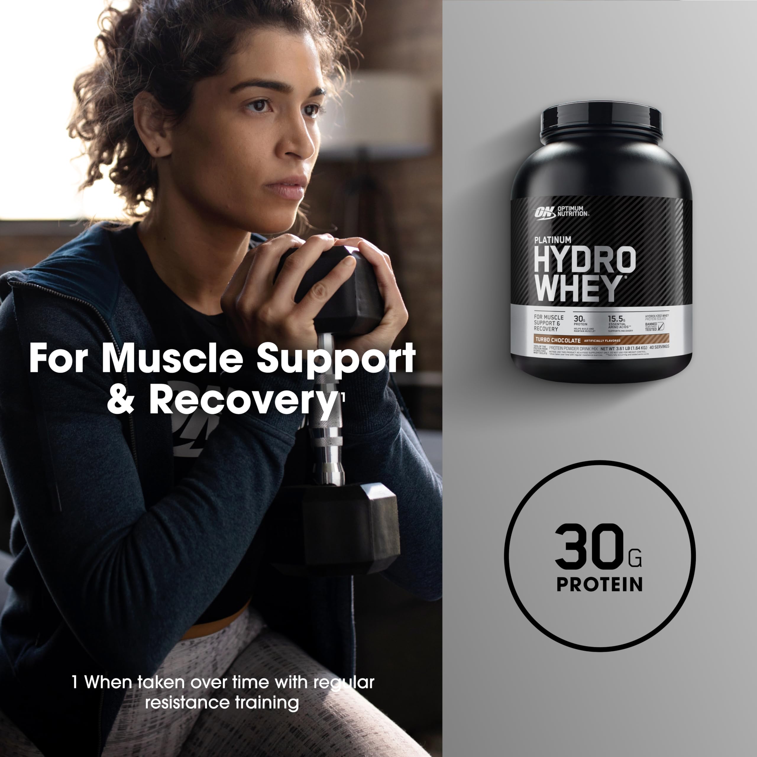 15.5 g essential amino acids per serving on the label