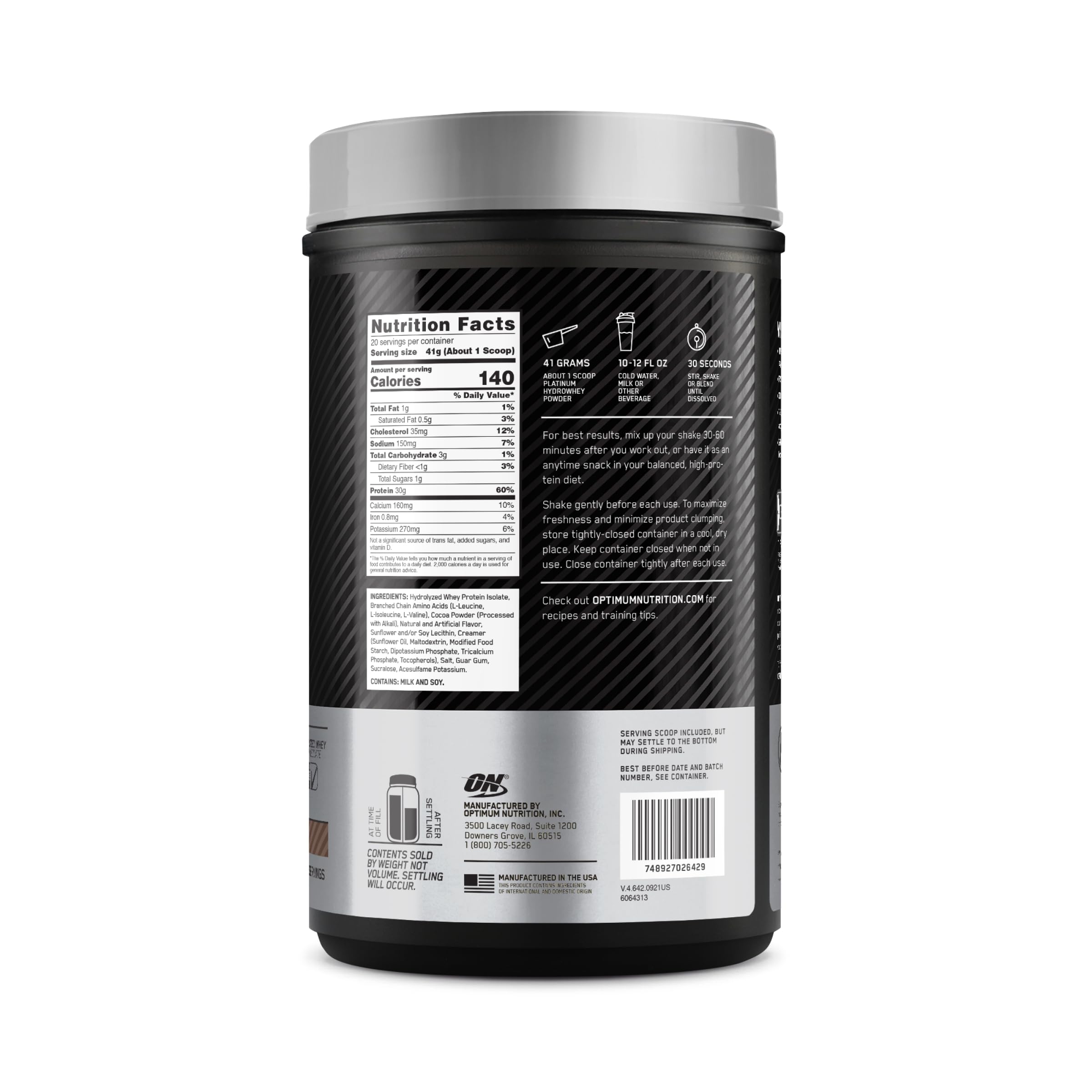 Pouring Hydrowhey into a glass for a shake