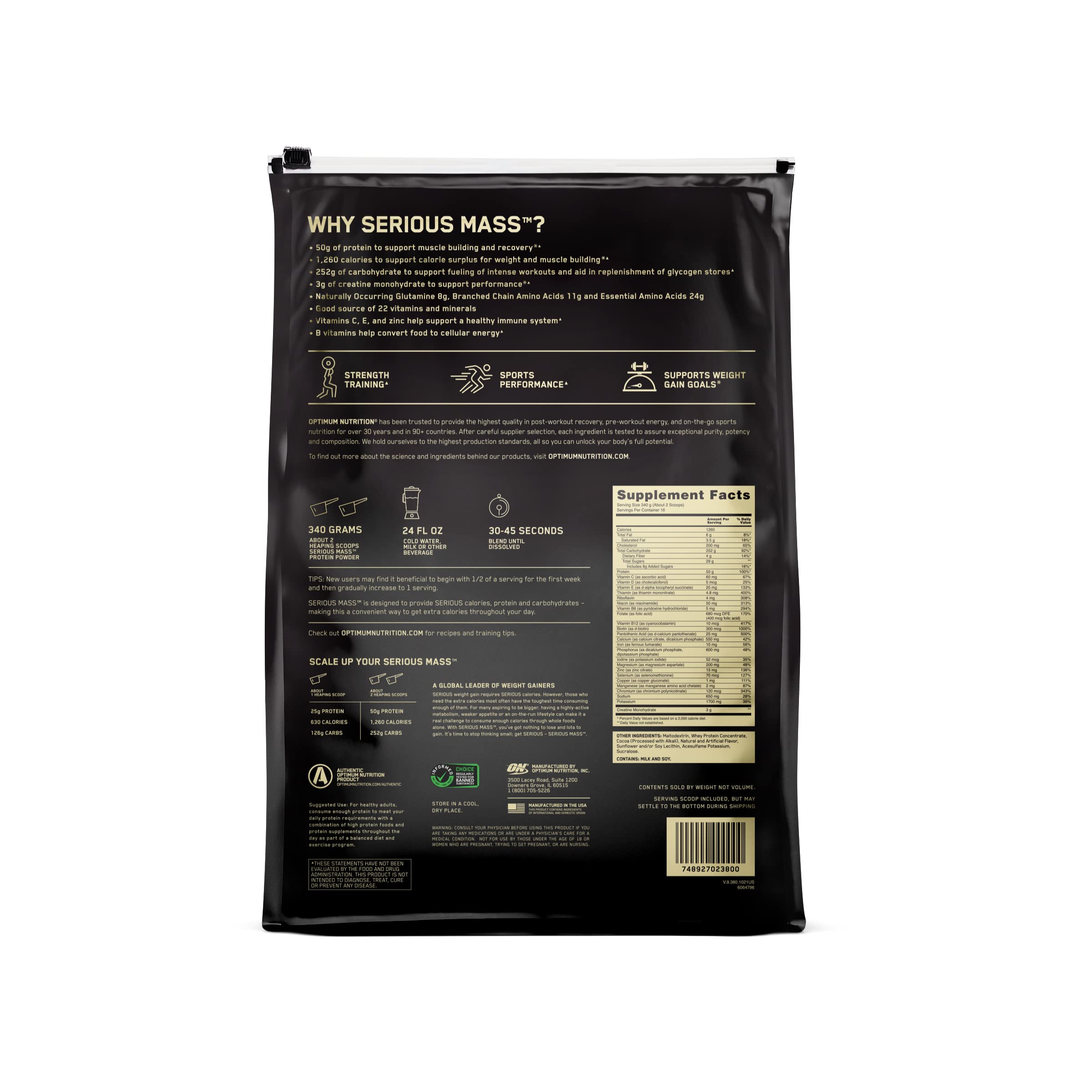 Packaging variations for Serious Mass Chocolate 12 lb