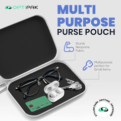 Back view of Optipak antifog spray kit in black slim case packaging